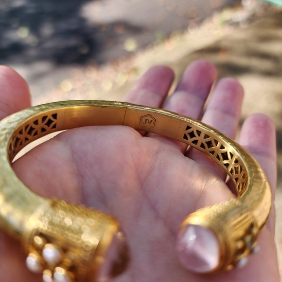 Julie Vos Pink And Gold Bangle Bracelet - Picture 2 of 3